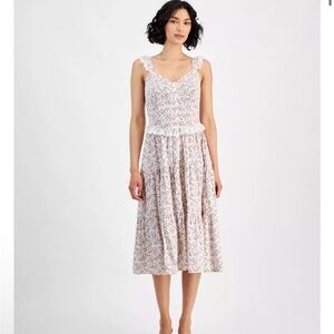 And Now This Women's Floral Tiered Lace-Trim Midi Dress sz XL